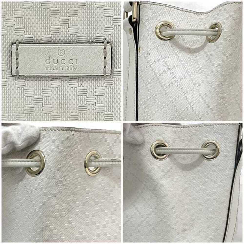 Gucci Bag Logo Leather Crossbody Drawstring White Shoulder Coated Diamante - Picture 9 of 10